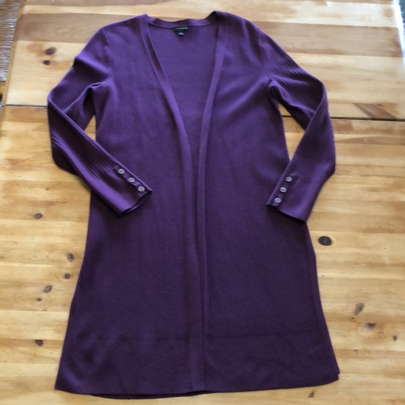 Mixed Rib No-button Long Talbots Sweater - Picture 3 of 9